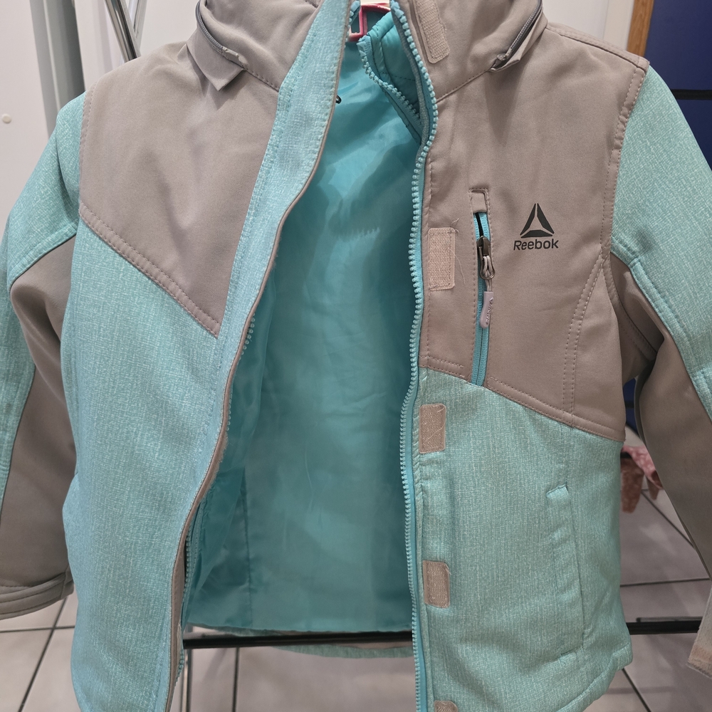 Reebok Kids Raincoat - Gray and Aqua